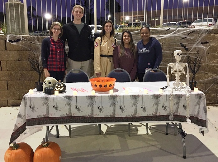 Students show off Spooky U display