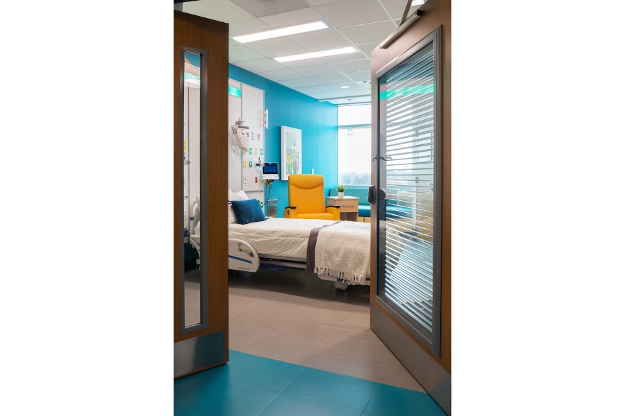 Patient room inside Sanderson Tower at Children's of MS Hospital