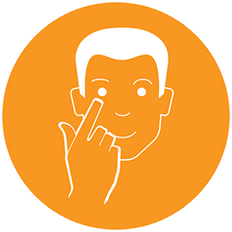 Man touching eyes icon