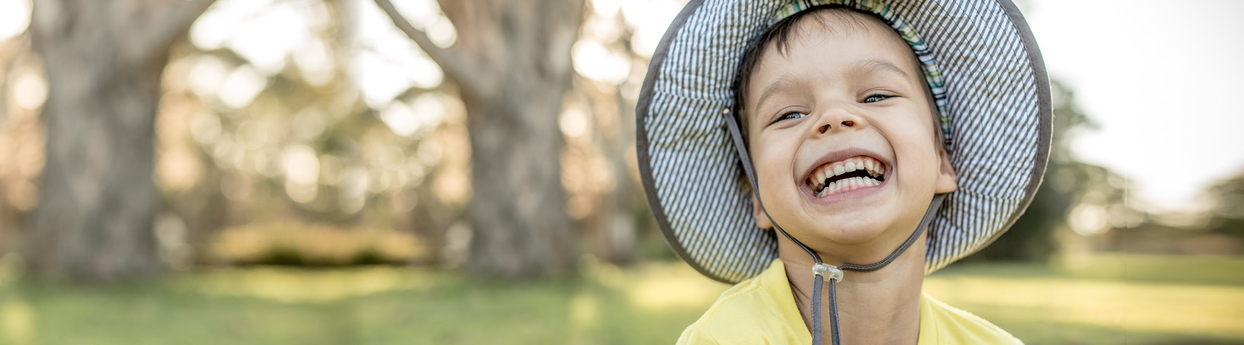 happy child playing outdoors