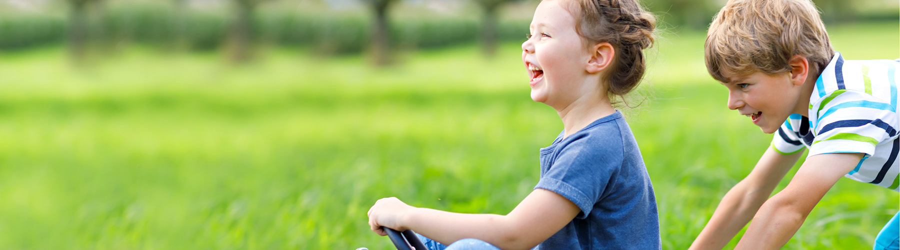 two children playing outside