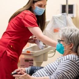 Patient receiving medical infusion.