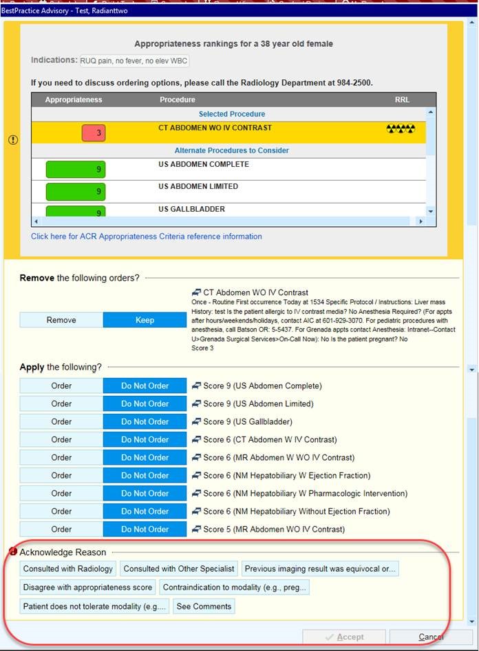 Image: BPA Alert, Acknowledgment Reason