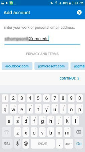 Microsoft Office 365 screen prompting user to register their device to keep it secure, with a Register button at the bottom.