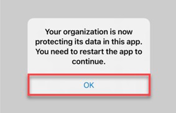 Restart popup with OK button highlighted.