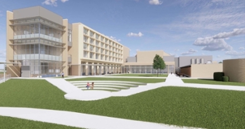 A architectural rendering shows UMMC's new School of Nursing, which will allow for a 25 percent increase in students.