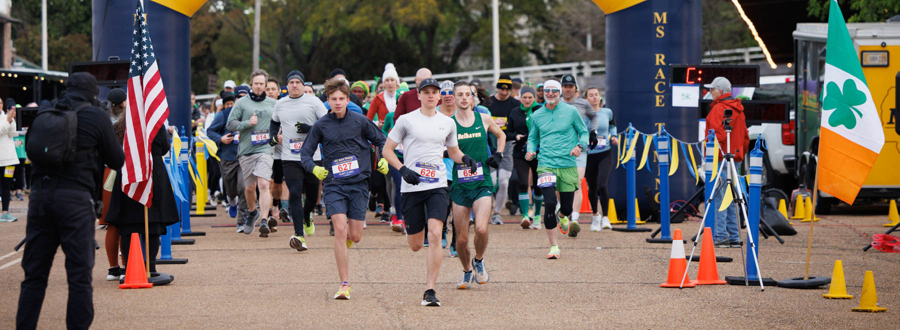 Competitors in the 10K Run the Rainbow started the route at Hal & Mal's in downtown Jackson.