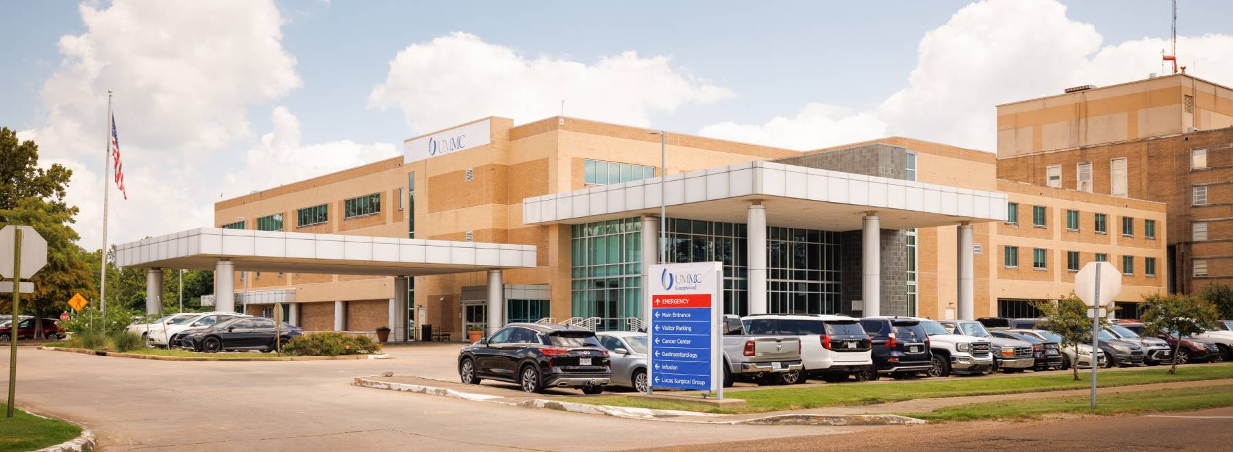 UMMC Greenwood Hospital exterior.