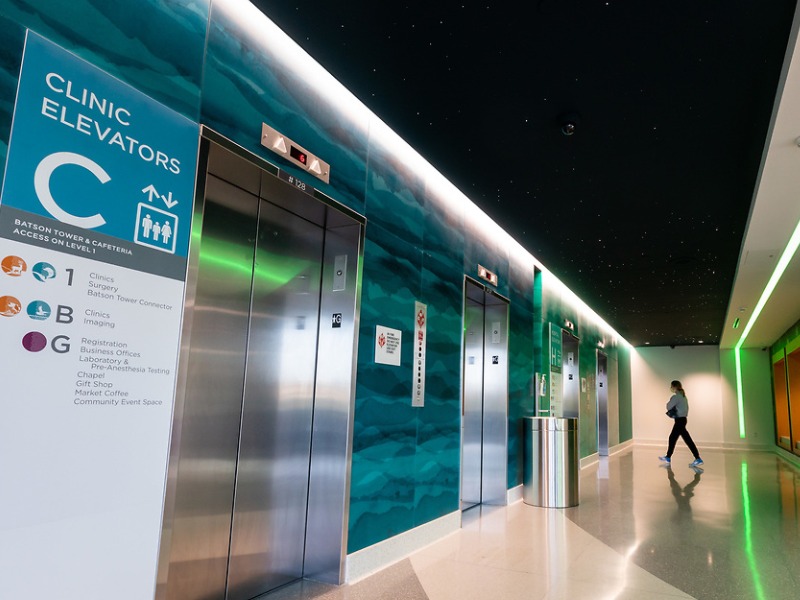 Elevators in Sanderson Tower.