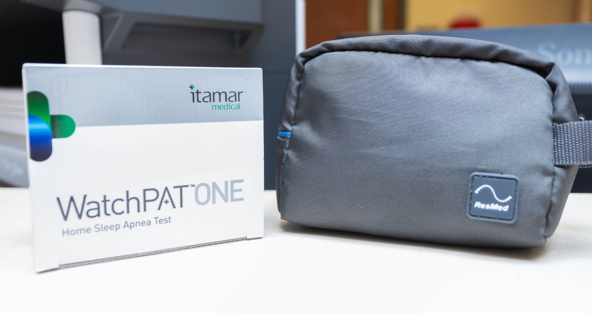 At-home test kits provided to patients who are conducting sleep studies offsite.