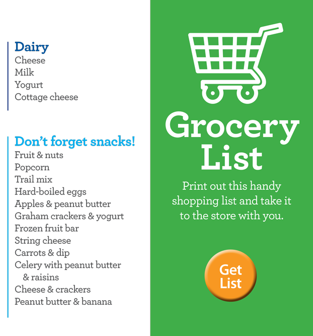 Grocery cart and link to list