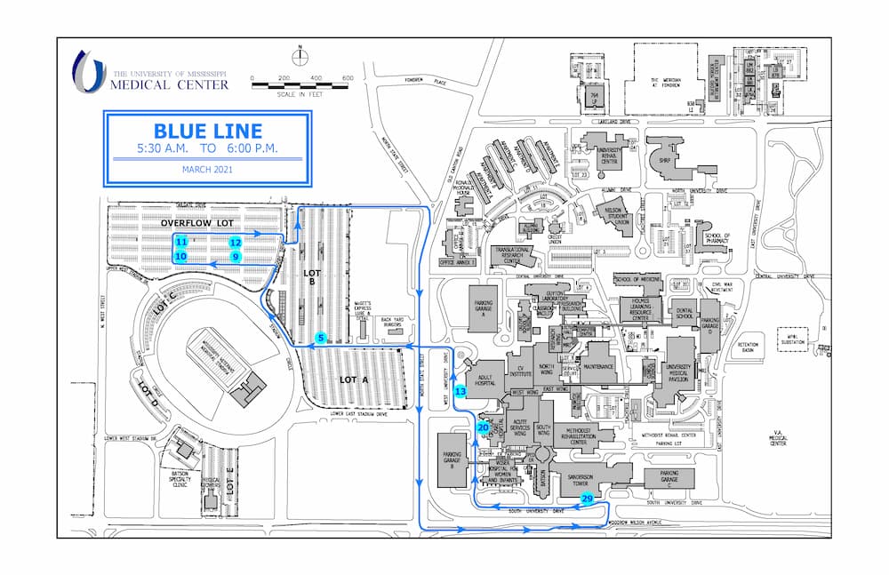 To view the Blue Line via the online Shuttle Tracker  click "View the Online Shuttle Tracker" above.