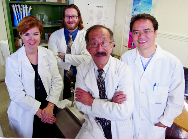 From left, Dr. Kimberly Simpson, Dr. Ryan Darling, Dr. Rick Lin and Dr. Yuegen “Jordan” Lu