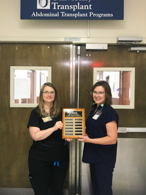 Jennifer Humphries, left, and Terri Lynchard, certified transplant social workers