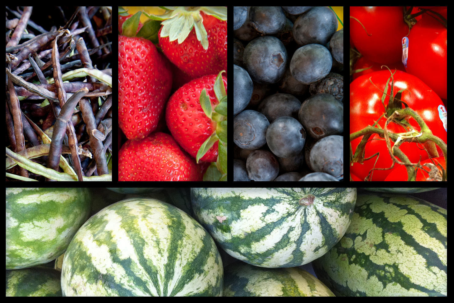 Fresh blueberries and tomatoes rich in antioxidants, naturally sweet strawberries and watermelon laden with fiber, and beans and peas with lots of vitamins and minerals are among fruits and vegetables available now at local Farmer’s Markets.