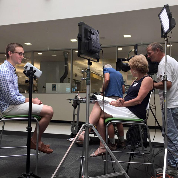 Mullen is interviewed by a video crew from the Today Show May 1 before competing in the 2015 XMT.