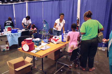 UMMC opened a temporary clinic and pharmacy at the Mississippi Trademart.