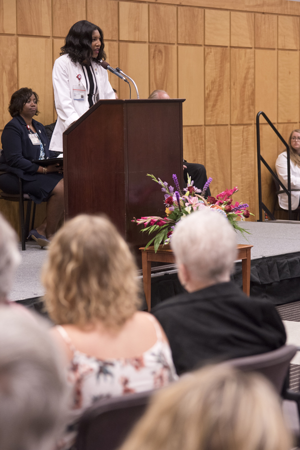 M1 Michelle Wheeler spoke to the donor families and friends during the ceremony.