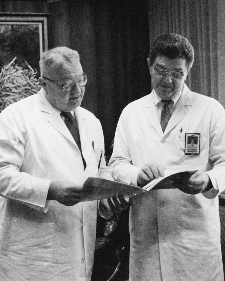 Nelson with Dr. Wallace Conerly, his hand-picked successor as vice chancellor of health affairs and dean of the School of Medicine