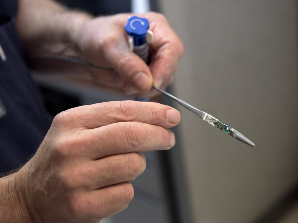 This catheter is placed into the patient's esophagus through their nose.