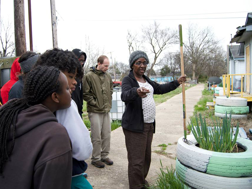 Scarbrough explains how to create home vegetable gardens using old tires made appealing by a coat of paint.