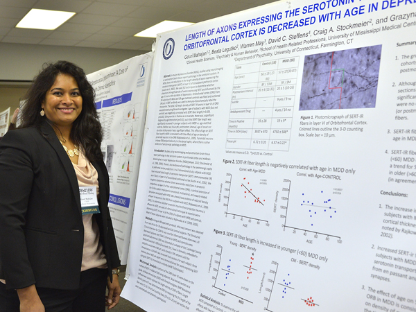 Mahajan won the INBRE graduate student poster award for her work on axon length changes in depression.