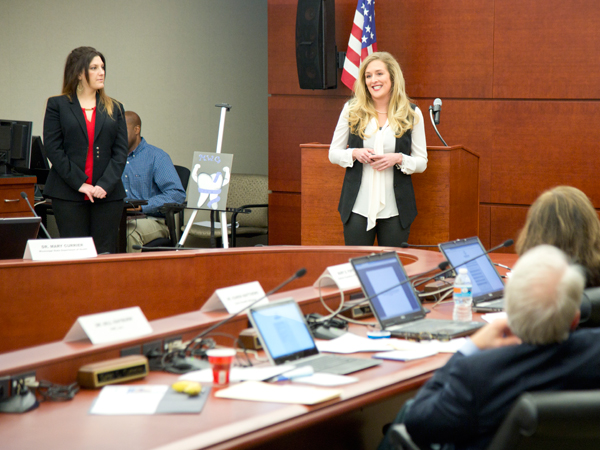 Mary Mabry, biomedical sciences student, presents her team's business plan at the Blueprint Mississippi Social Business Challenge.