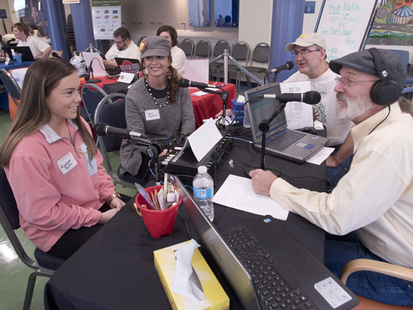 Kambree Burton and mom Gina Burton of Mize talk with Mark McCoy and KC Daniels of 100.9 The Legend during the Mississippi Miracles Radiothon.