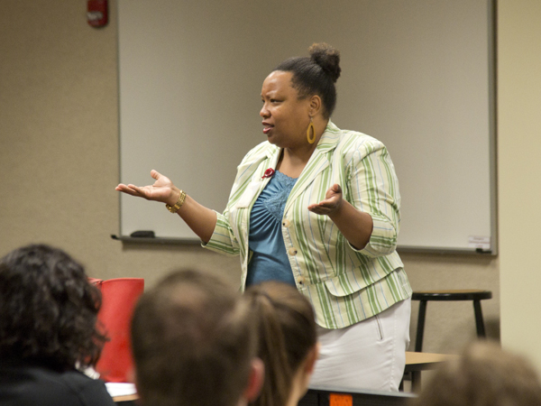 Referring to HIV rates in the state, during the Aug. 26 GSA meeting, Mauda Monger, program director for the Mississippi AIDS Education Training Center at UMMC, tells her audience, "You all can change the face of health care in this state, just by starting with the people in this room."