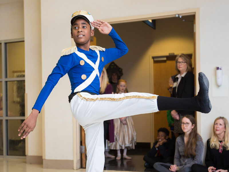 Wilton McDowell of Ballet Mississippi dances the role of the soldier doll in the troupe's presentation of scenes from "The Nutcracker" Tuesday during BankPlus Presents Light A Light.