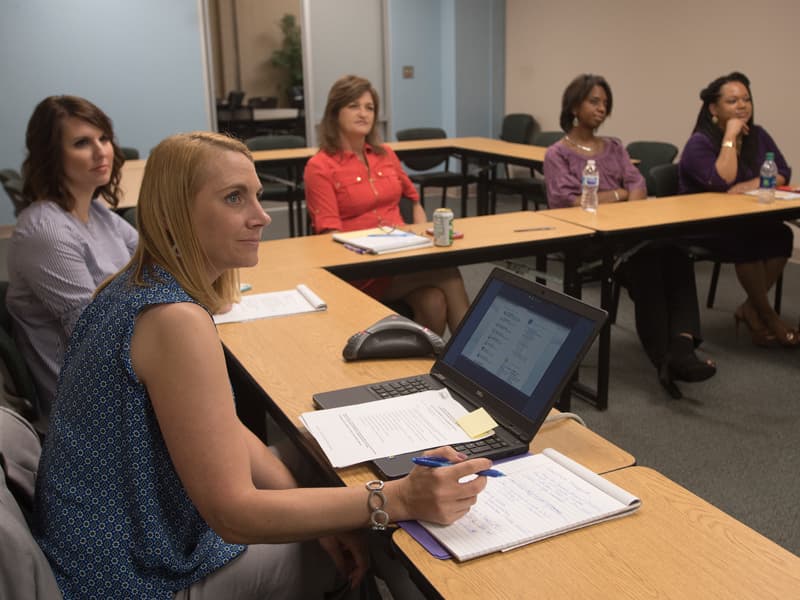 Skinner and her team meet to discuss ideas for streamlining the process of requesting and granting CE credit.