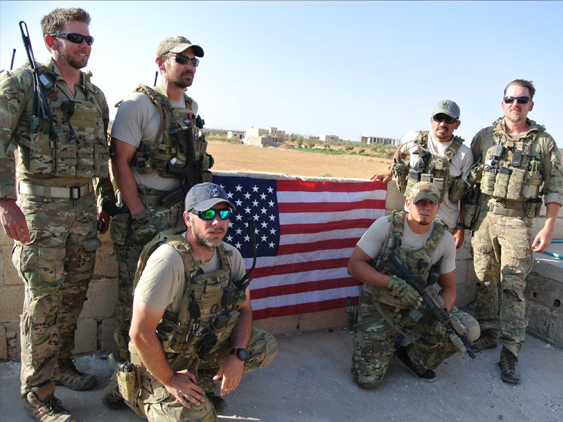 Maj. Justin Manley's team includes, kneeling from left, Manley and Tech. Sgt. Richard Holguin; and standing, from left, Lt. Col. Benjamin Mitchell, Capt. Cade Reedy, Maj. Nelson Pacheco and Lt. Col. Matthew Uber.