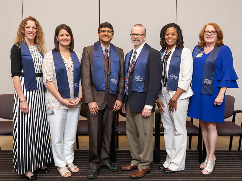 The six finalists for the 2018 Regions TEACH Prize are, from left, Dr. Jennifer Reneker, Cynthia Senior, Dr. Amol Janorkar, Dr. Scott Malinowski, Dr. Charletta Scott-Bennett and Dr. Kandy Smith.