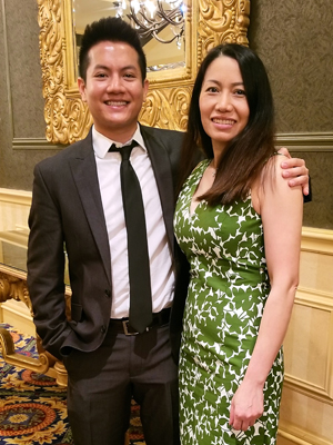 Andrew Tran with his mother, Mary Duong, at the School of Dentistry Senior Honors Banquet.