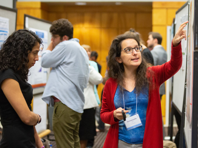 Emmanuelle Ruiz, right, of Tulane University, presented research that could lead to new therapies for aggressive thyroid cancer.