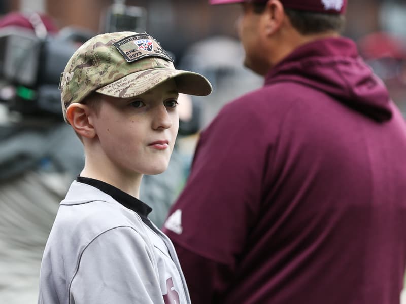 Corbin waits before the first pitch.