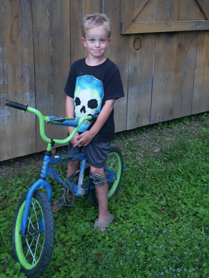 Bane Palmer of Newton today is a healthy 6-year-old who loves to ride his bike.