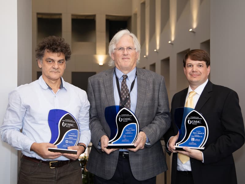 Spin-off company founders Dr. Drazen Raucher, Dr. Robert Hester, and Dr. Gene Bidwell.