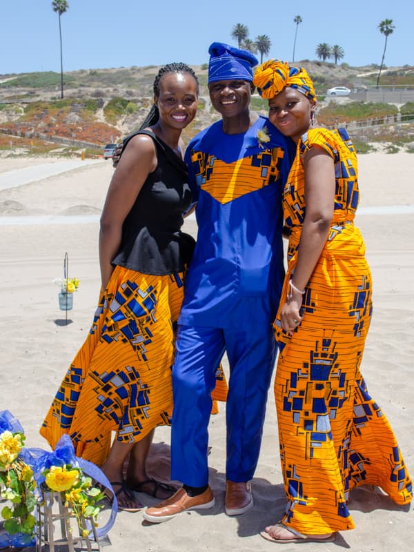 During a June 2018 visit to California, Dr. Praise Matemavi, left, poses with her dad Titus and sister Faith.