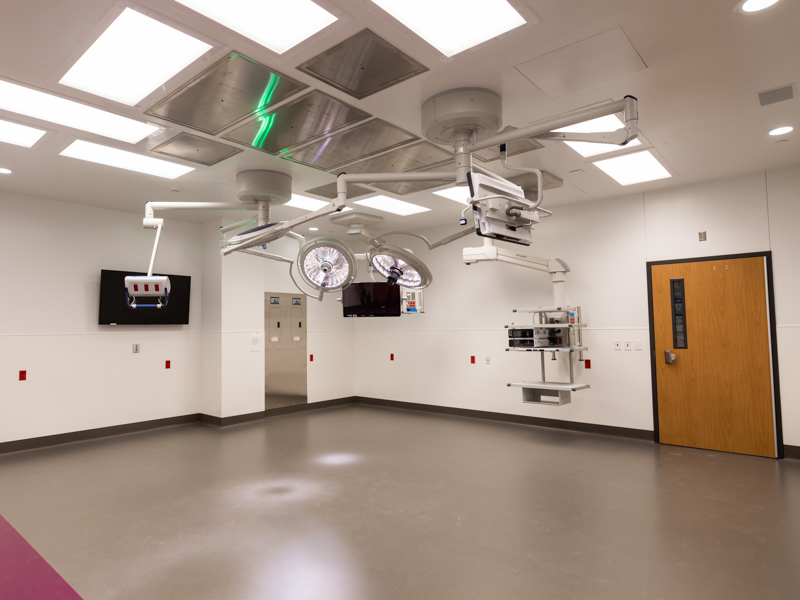 The 12 surgical suites inside the Sanderson Tower are 50 percent larger than existing pediatric operating rooms.