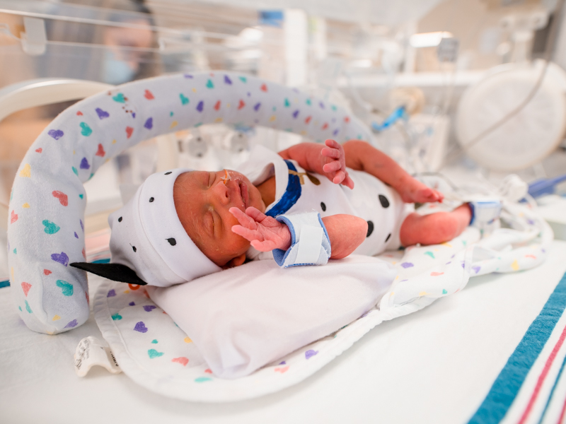 William Blain of Natchez wears a Dalmatian-print onesie and cap as part of the NICU Halloween celebration.