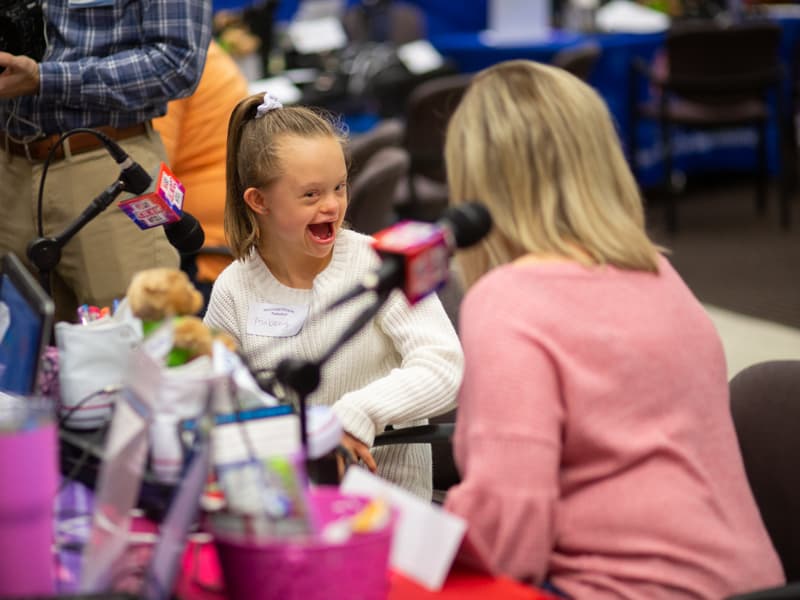 Mississippi's 2019 Children's Miracle Network Hospitals Champion Aubrey Armstrong broadcasts live during the 2019 Mississippi Miracles Radiothon.