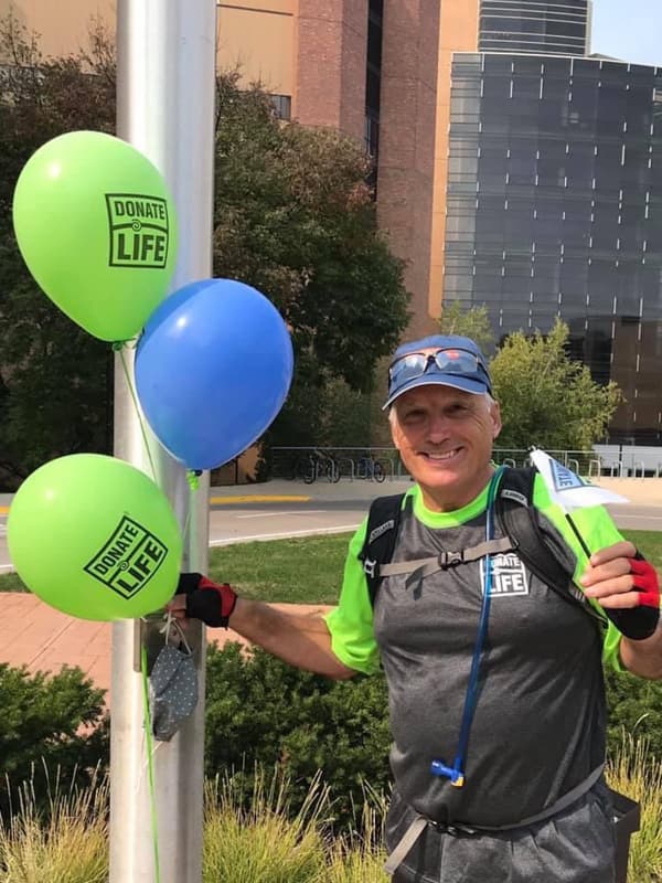 Before donating his kidney Sept. 30, 2020 through the National Kidney Registry to a patient in New York, Plover, Wisconsin resident Mark Scotch symbolically rode his mountain bike 100 miles to the Madison, Wisconsin hospital where his kidney was removed.