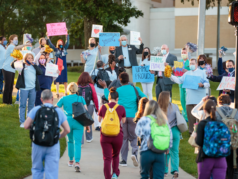 University of Mississippi Medical Center employees get a warm welcome May 7 for the kickoff of Employee Appreciation Week.