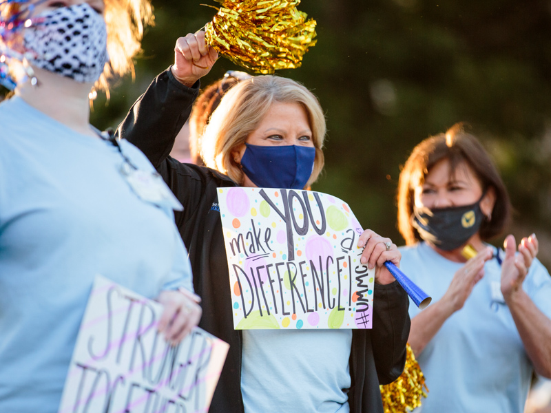 UMMC hospital leaders cheered on employees as they entered campus May 7 to kick off Employee Appreciation Week.