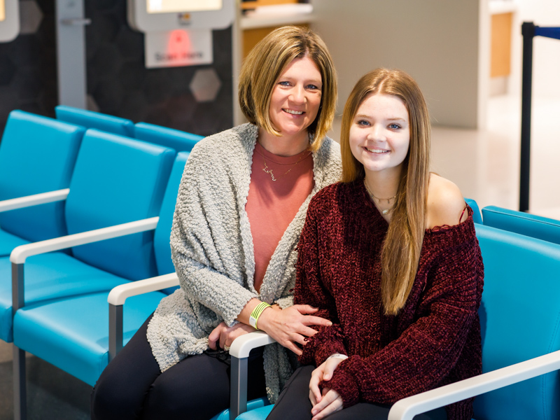 LeAnn Henderson and daughter Allie are shown at the Children's Heart Center, located in the Kathy and Joe Sanderson Tower at Children's of Mississippi.