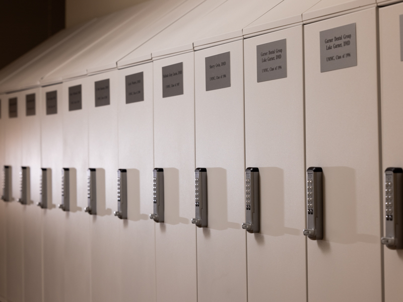 Alums and supporters of the School of Dentistry are donating a minimum $1,000 to provide a locker for use by students, beginning with those in their fourth year. A plaque on each locker bears a donor's name and graduation year, or other requested information.