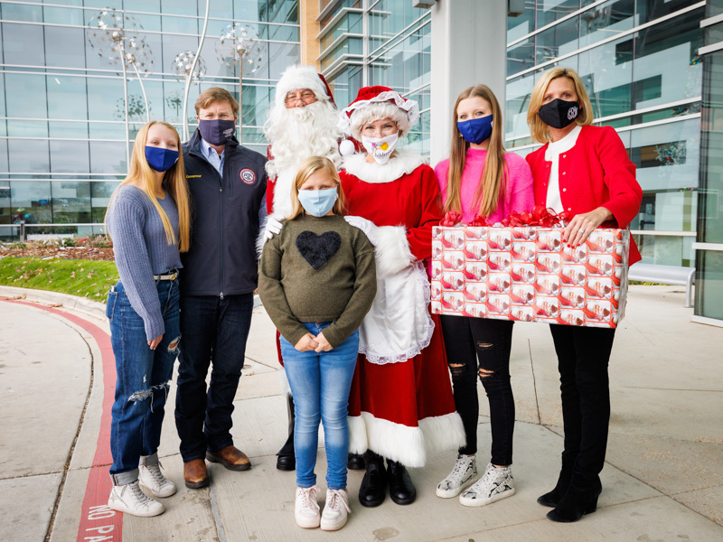 Children's of Mississippi received some very special visitors on Dec. 21 when Gov. Tate Reeves and his family dropped by, along with Santa and Mrs. Claus. From left are Emma Reeves, Gov. Reeves, Santa, Maddie Reeves, Mrs. Claus, Tyler Reeves and Elee Reeves.