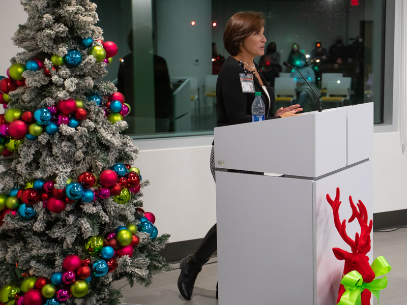 Dr. Mary Taylor, Suzan B. Thames Chair and professor of pediatrics, thanks Friends of Children's Hospital for their support of the state's only children's hospital.