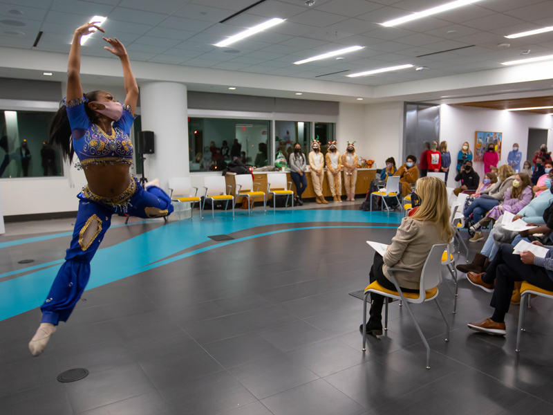 Ballet Mississippi dancer Sarea Martin performs the Arabian dance of "The Nutcracker" for Children's of Mississippi patients and guests during BankPlus Presents Light A Light.